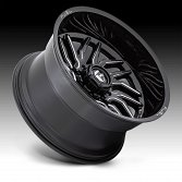 Fuel Hurricane D807 Gloss Black Milled Custom Truck Wheels 2